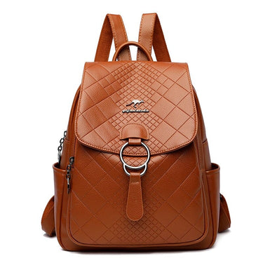 Mochilas pequeñas mujer cuero marron